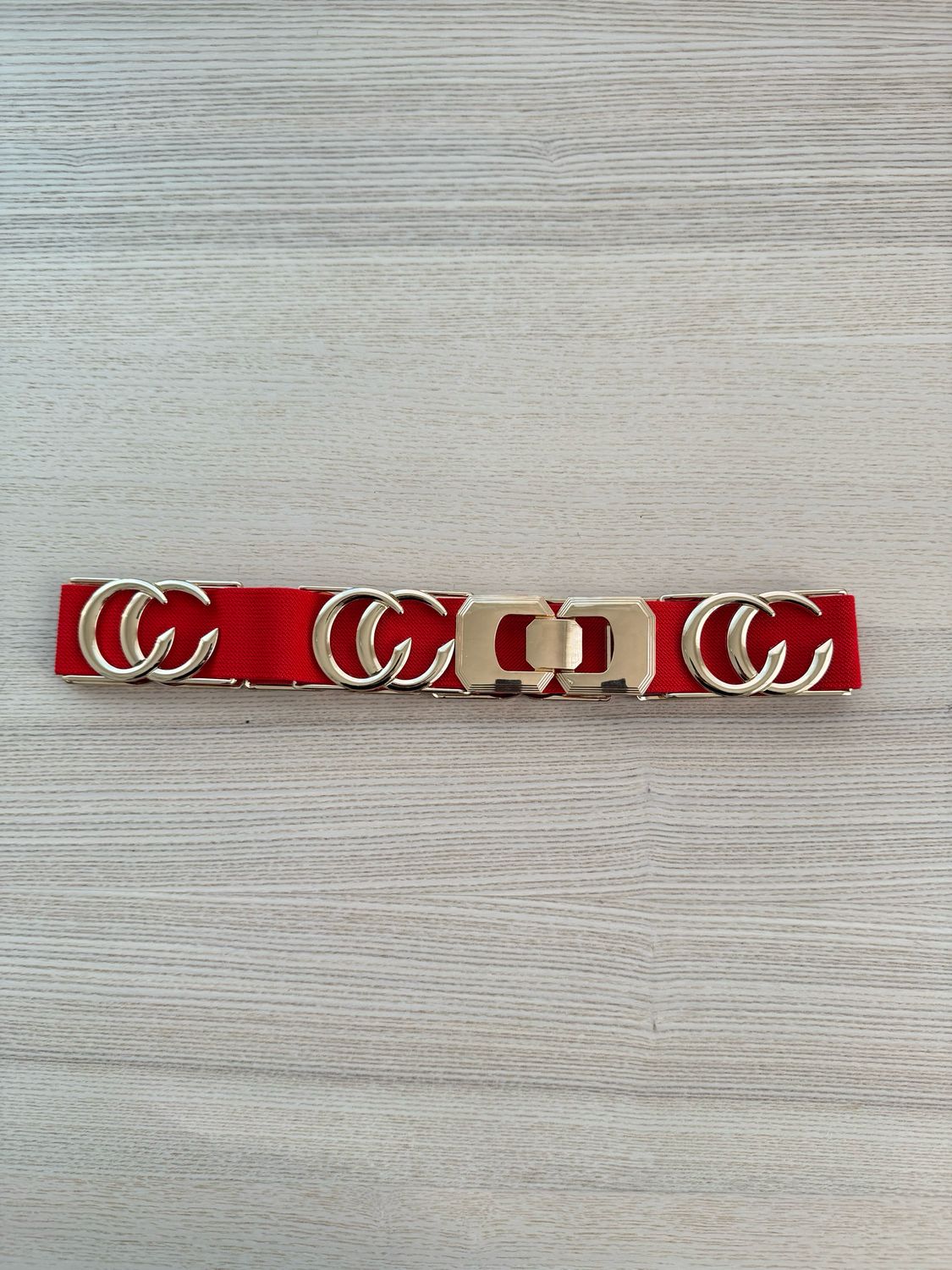 Red Luxe Chain Belt