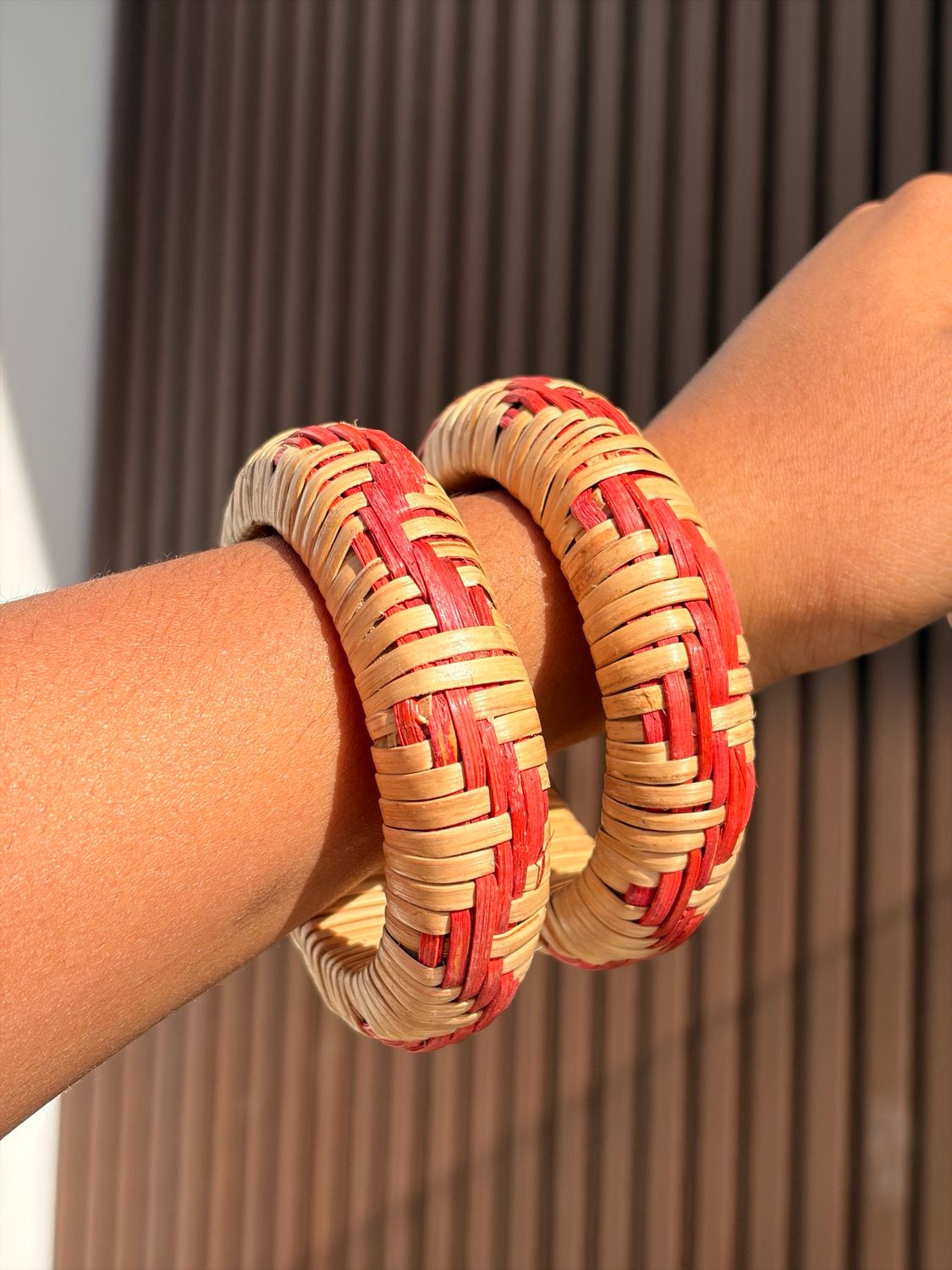 Natural Straw Red Bangle