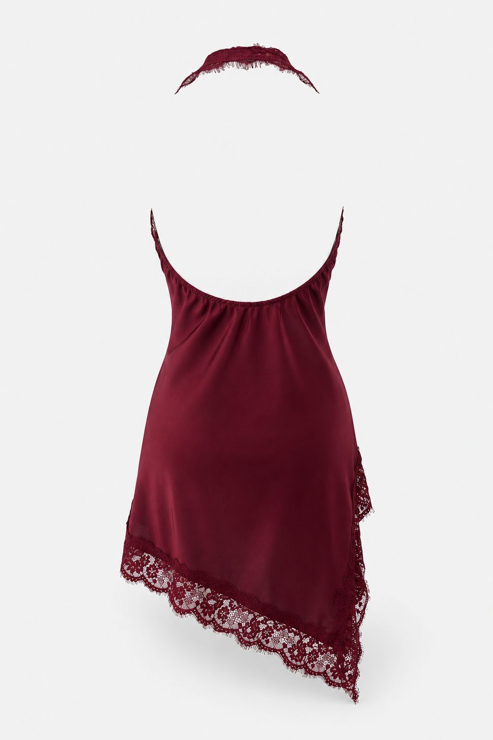 Burgundy Lace Asymmetric Top