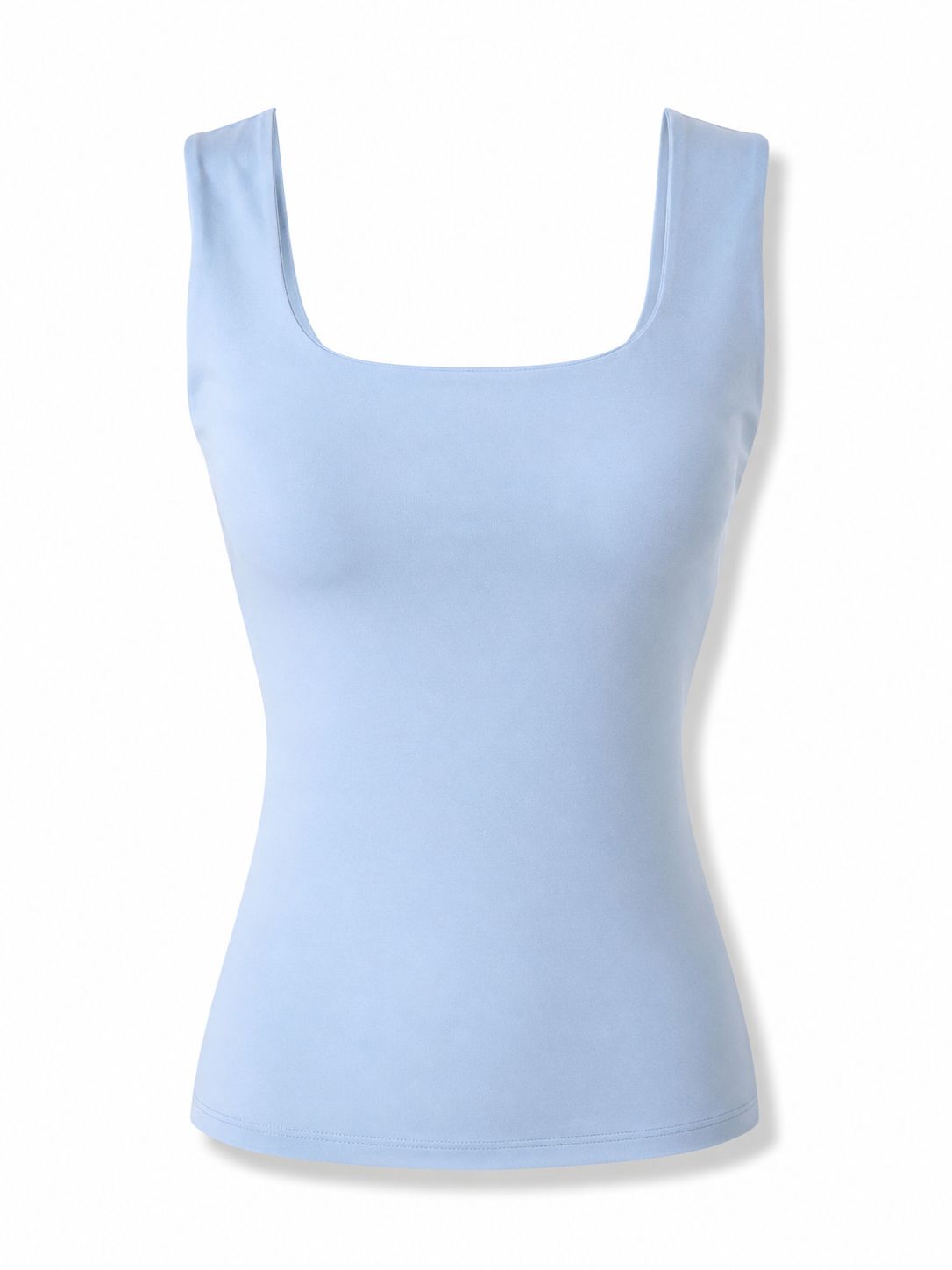 Sky Blue Square Neck Spandex Top