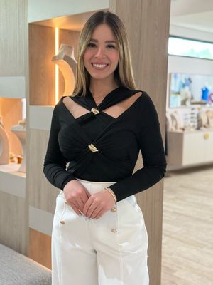 Black Cross Style Long Sleeve Top