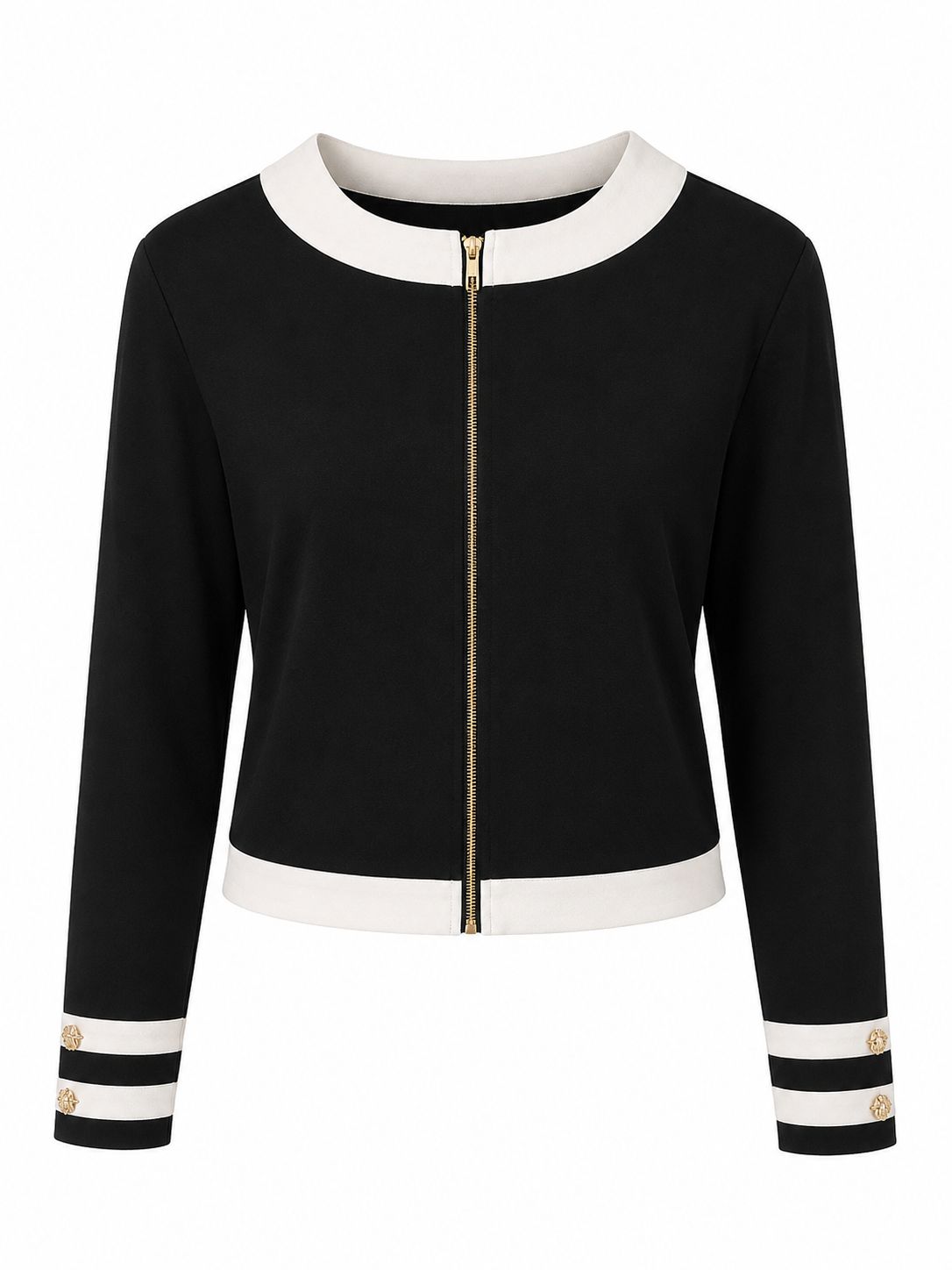 Black & White Long Sleeves Top
