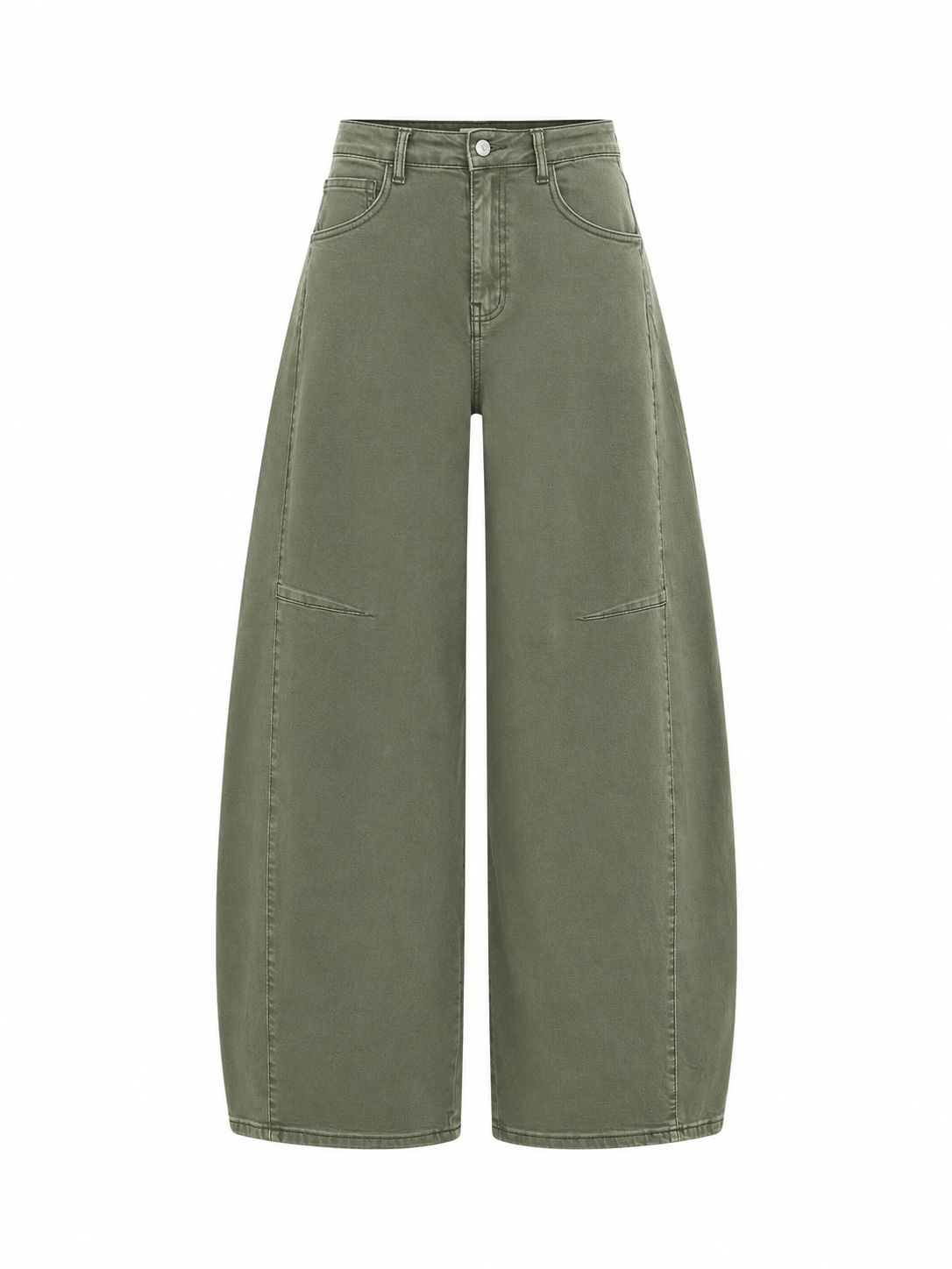 Olive Green Barrel Jean