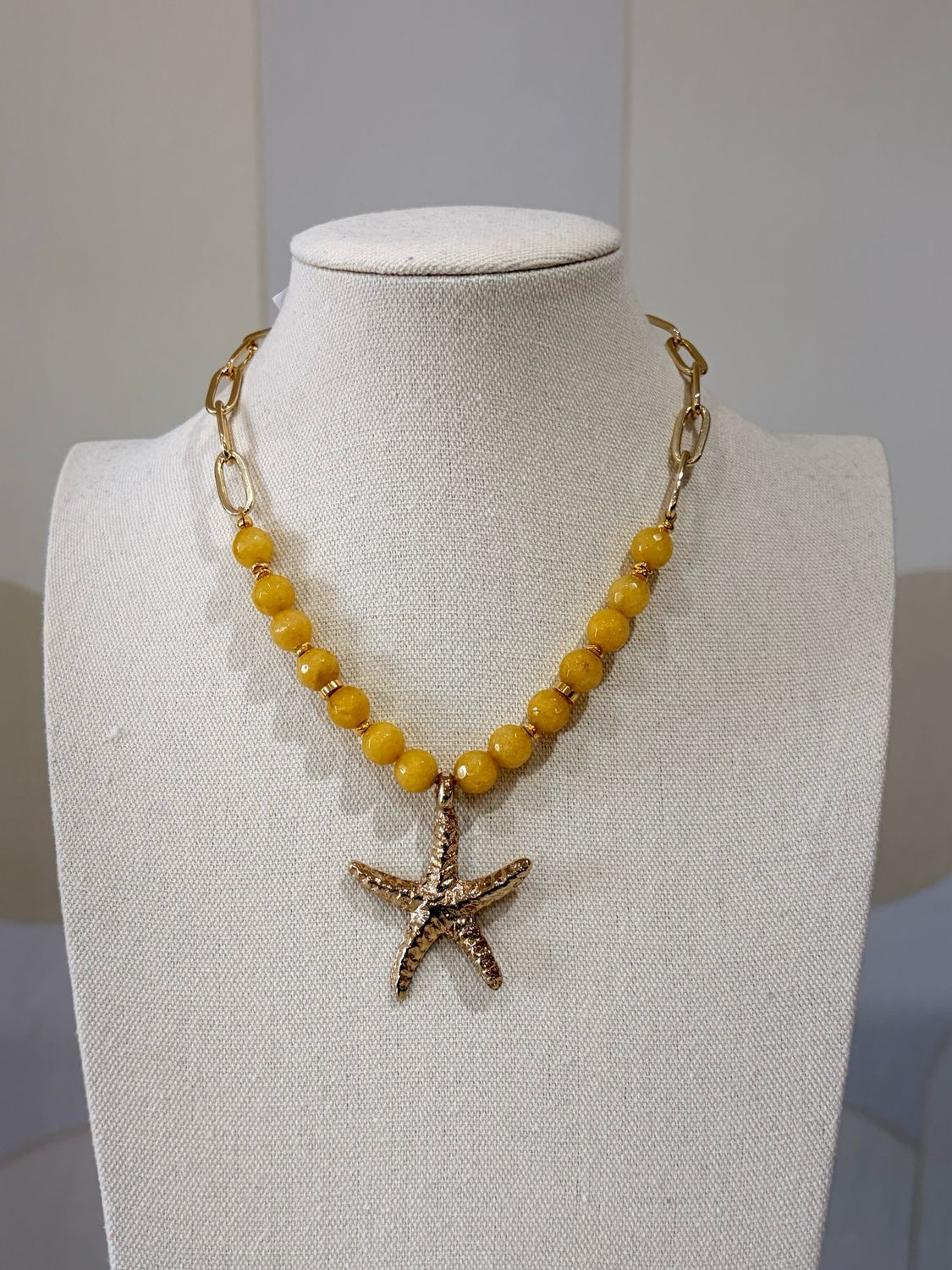 Amber Starfish Necklace