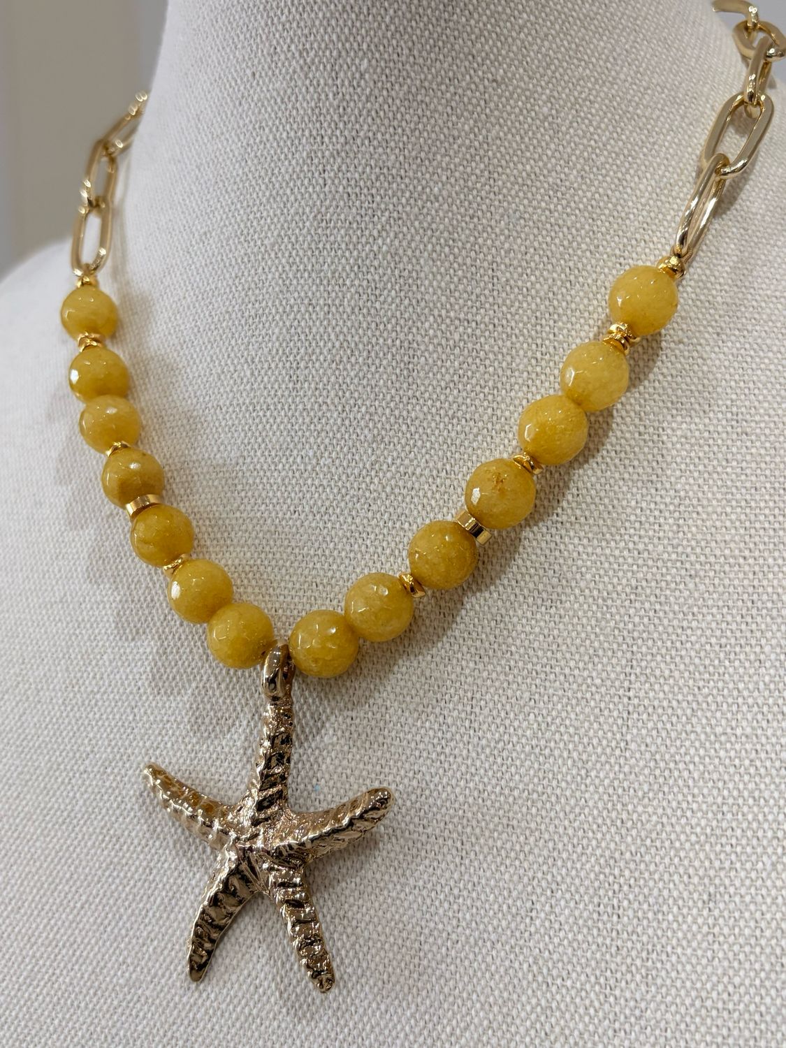 Amber Starfish Necklace