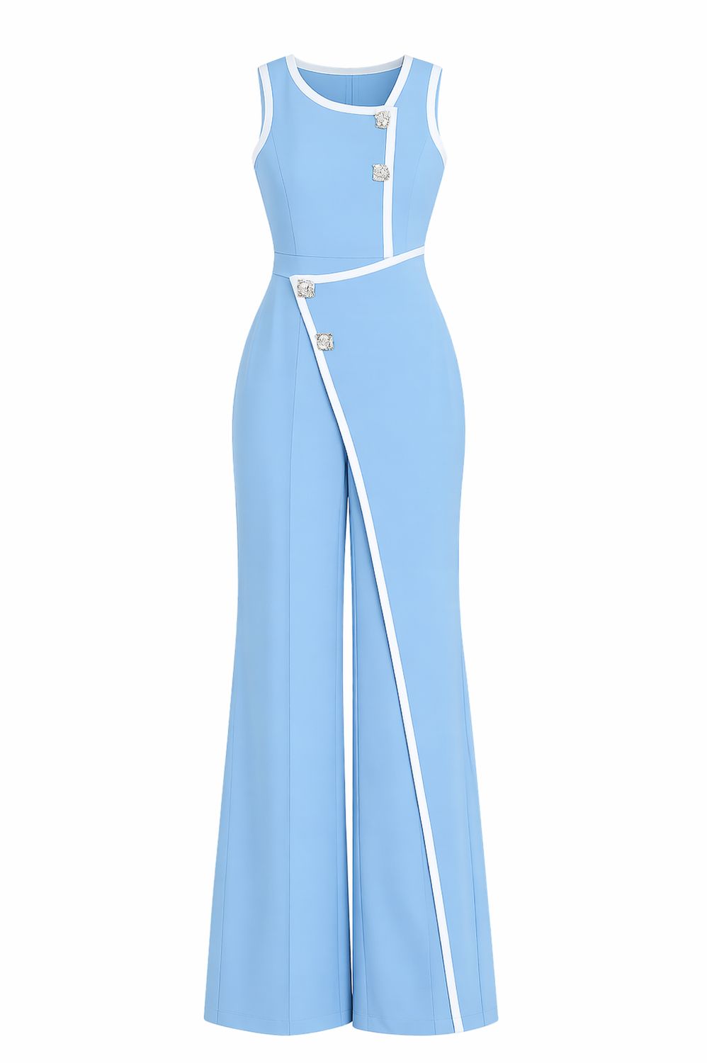 Sky Blue Asymmetric Jumpsuit