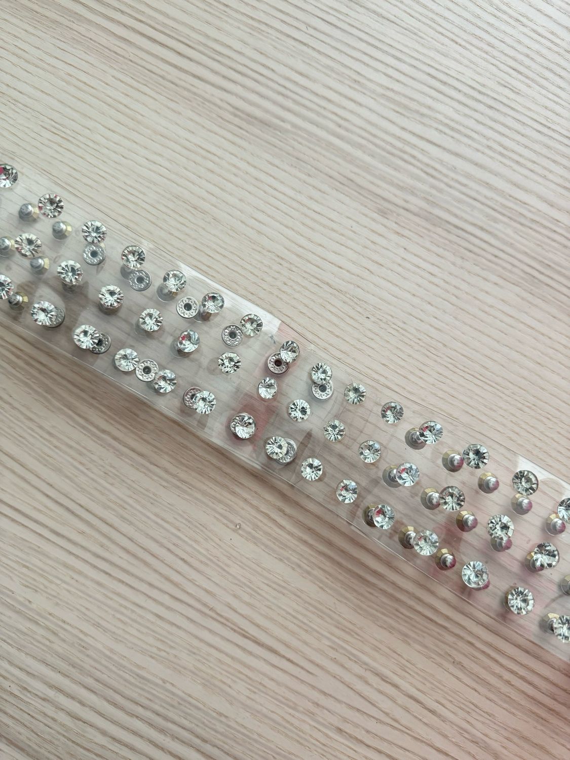 Clear Belt with Rhinestones Details
