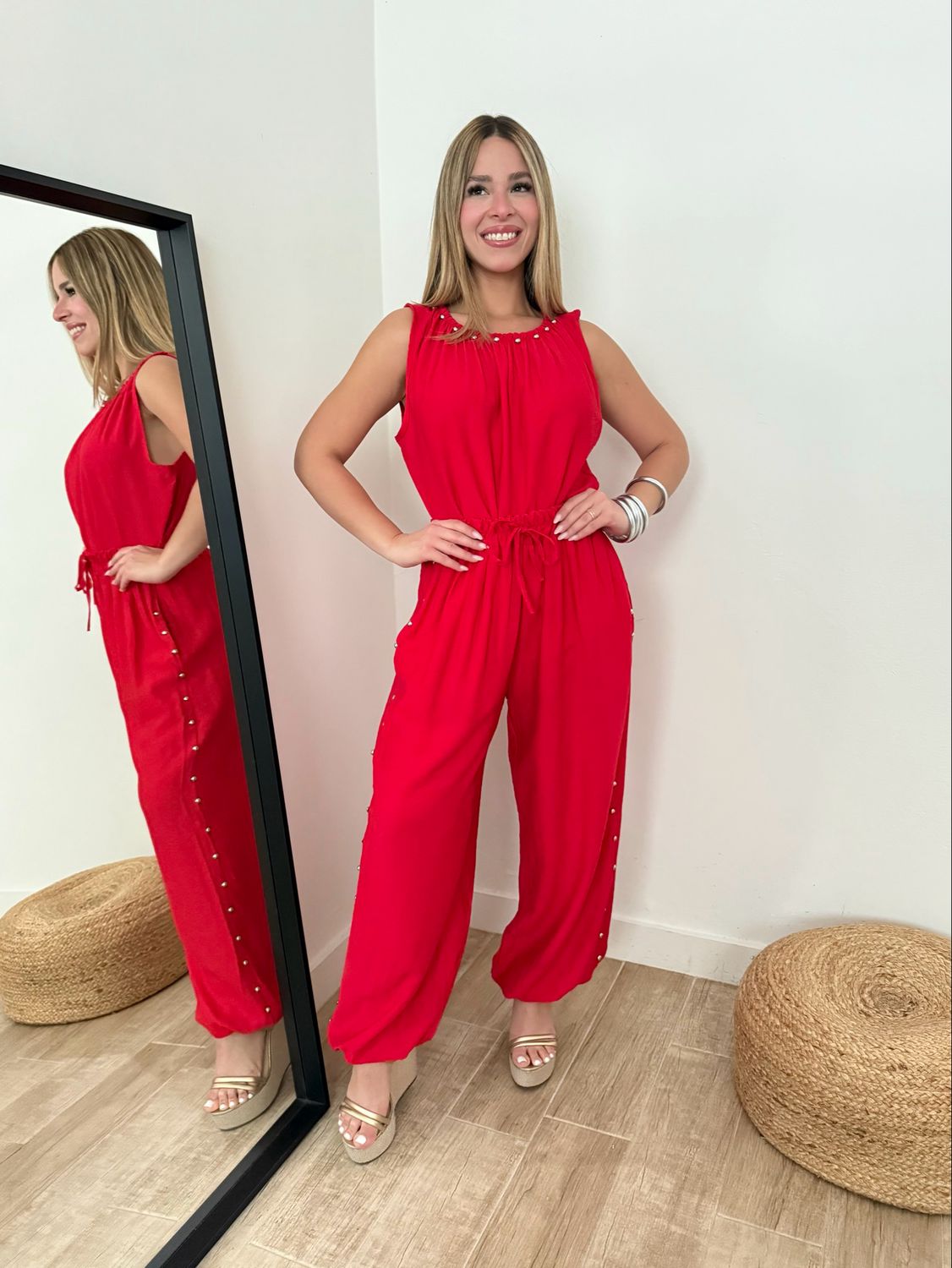 Ruby Silver Studs Top & Bubble Pant Set