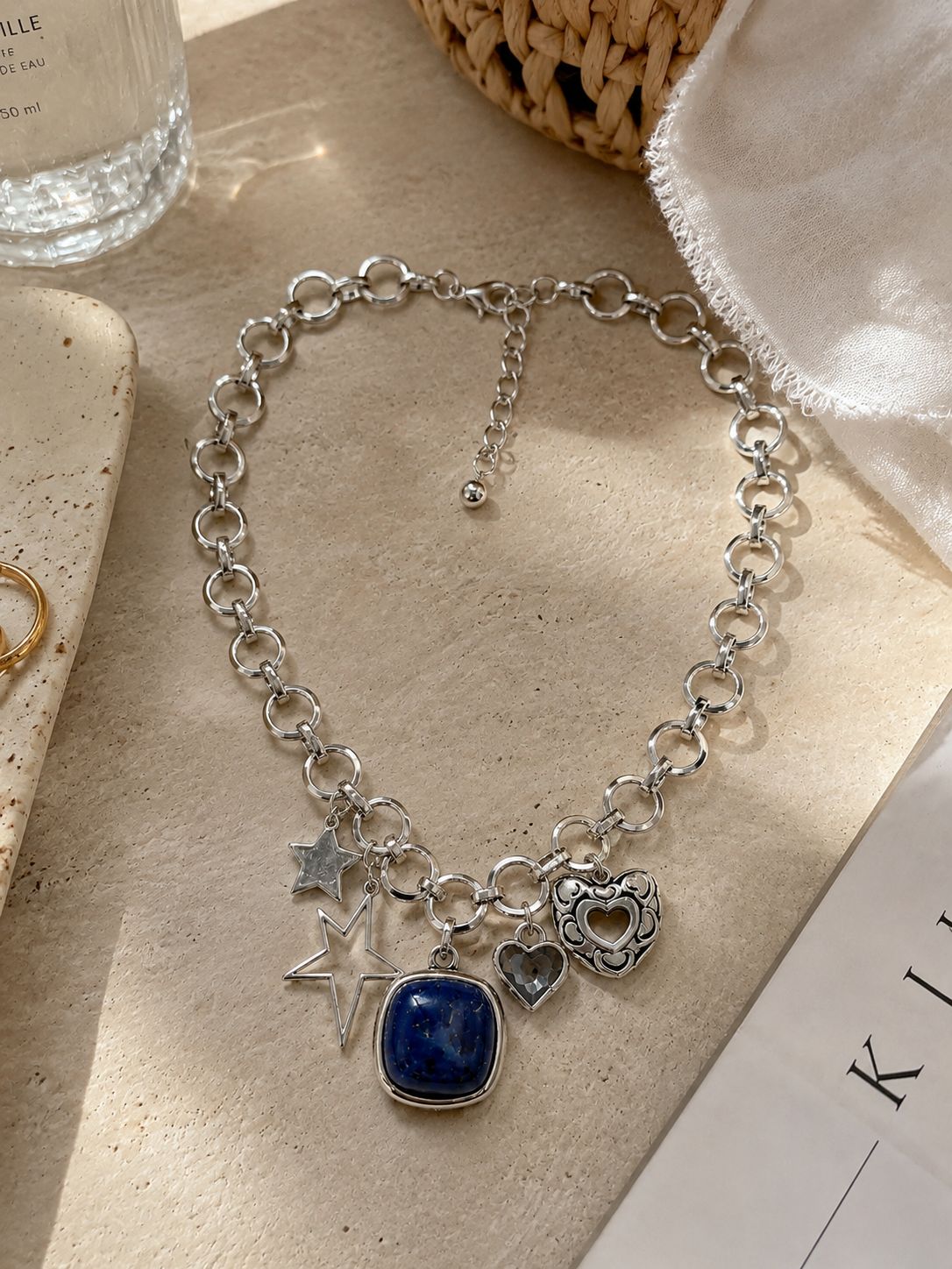 Celestial Blue Charm Necklace