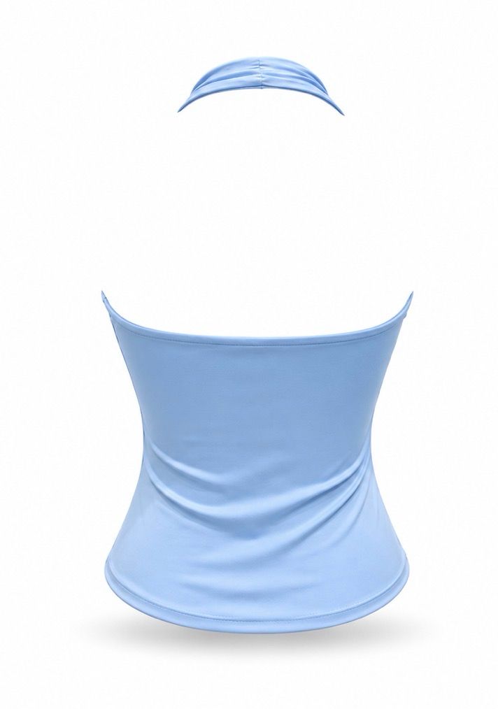 Baby Blue Halter Basic Top (One Size)
