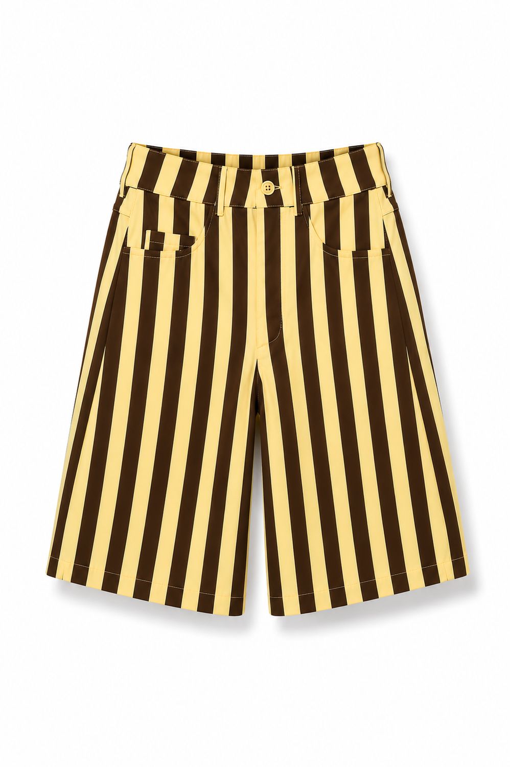 Chocolate Light Yellow Stripes Bermudas