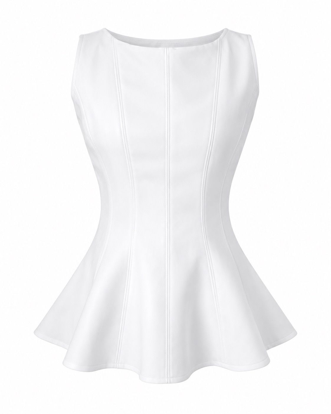 White Tailored Peplum Top
