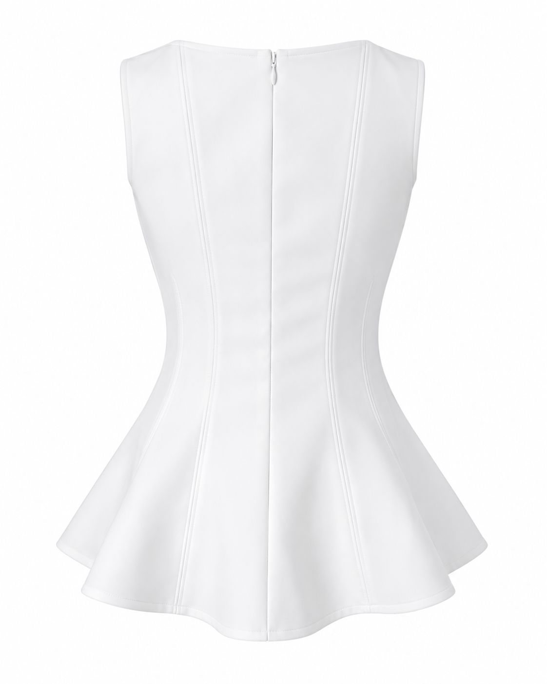 White Tailored Peplum Top