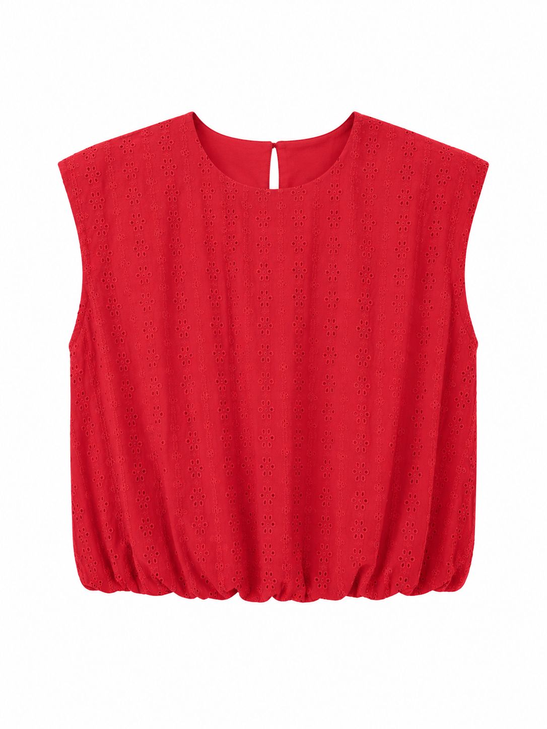 Red Eyelet Top