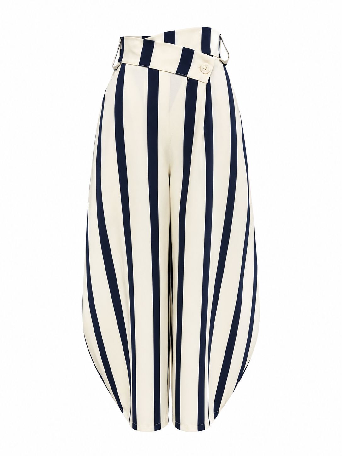 White & Navy Stripes Barrel Pant (One Size)