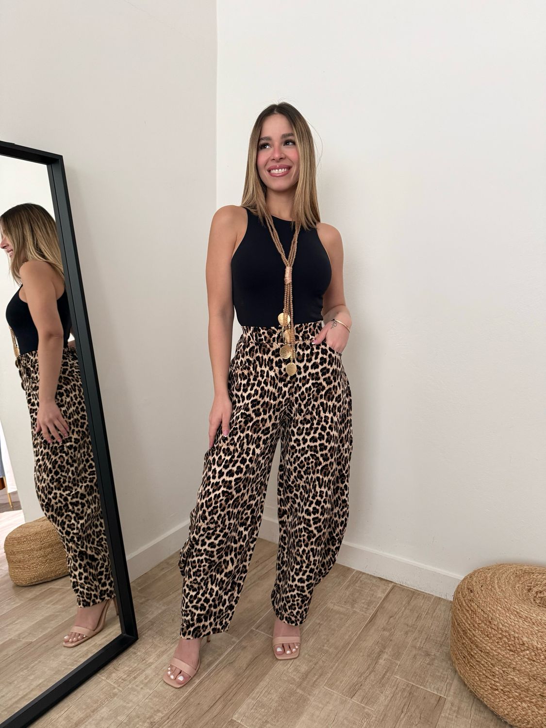 Animal Print Barrel Pant