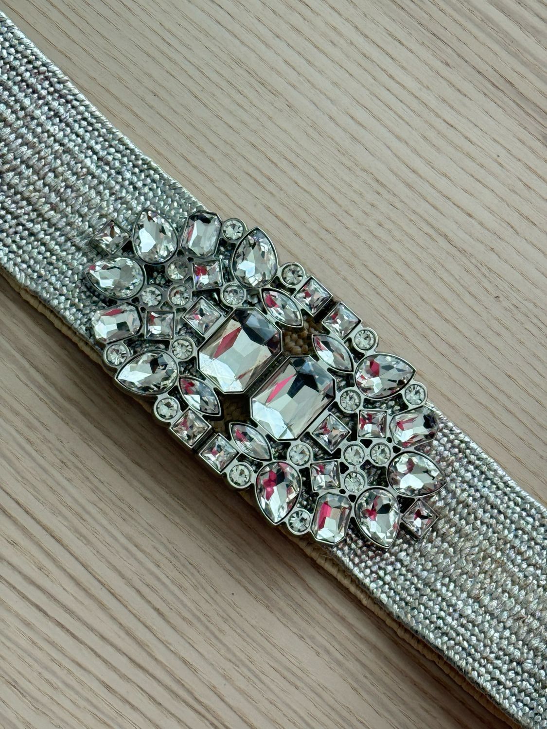 Silver Crystal Elastic Belt