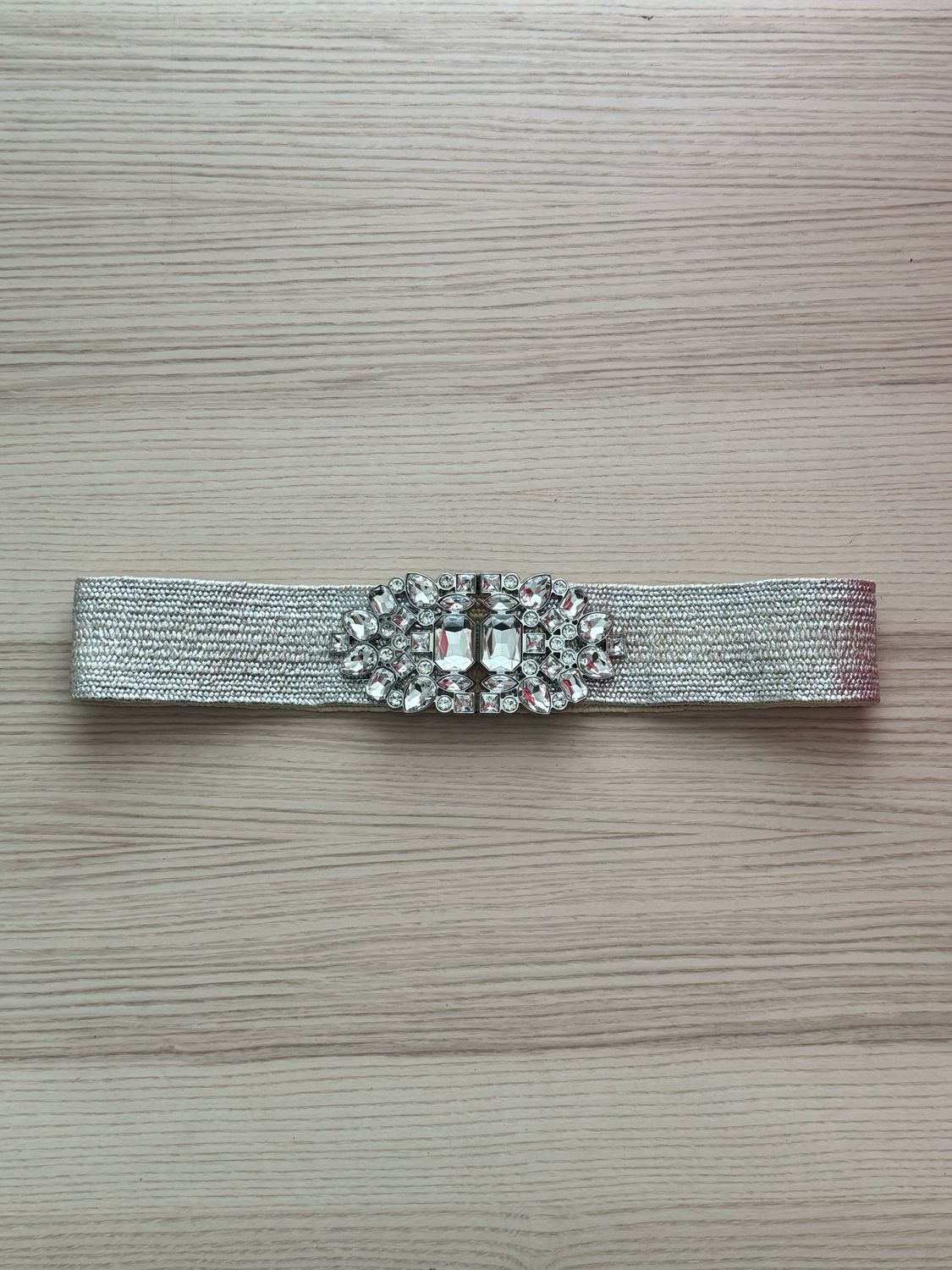 Silver Crystal Elastic Belt
