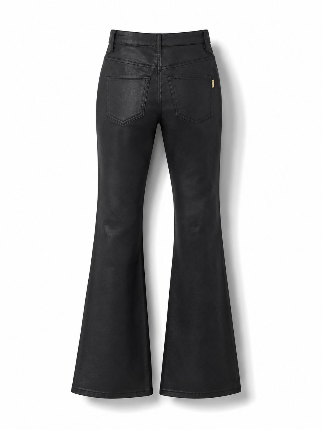 Black Coated Flare Pants