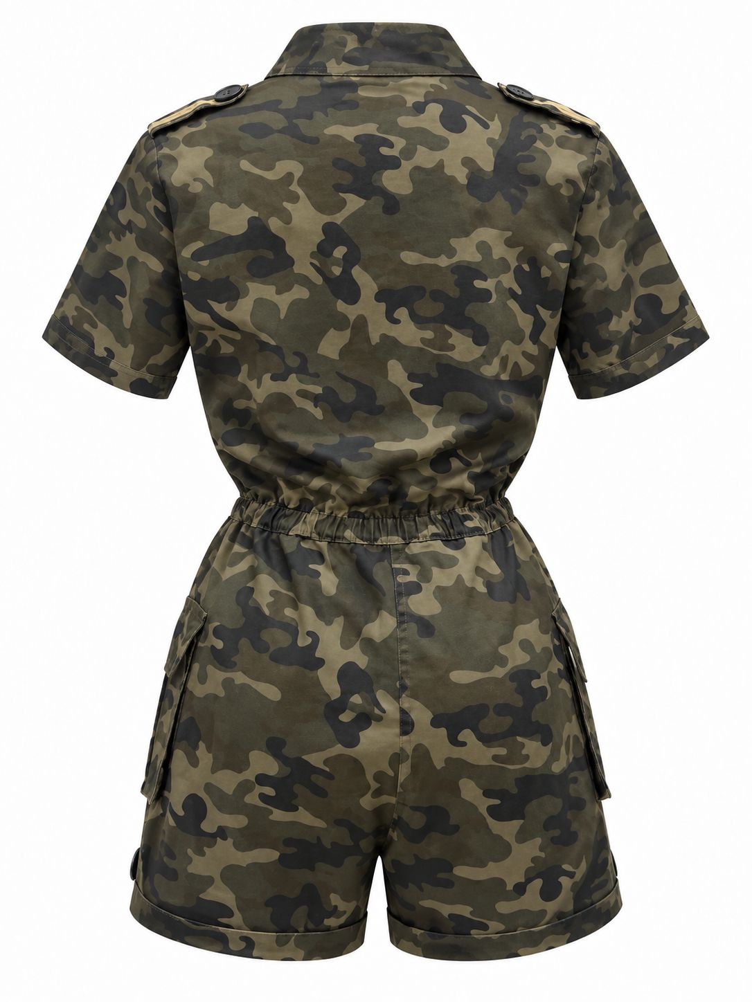 Olive Camo Cargo Utility Romper
