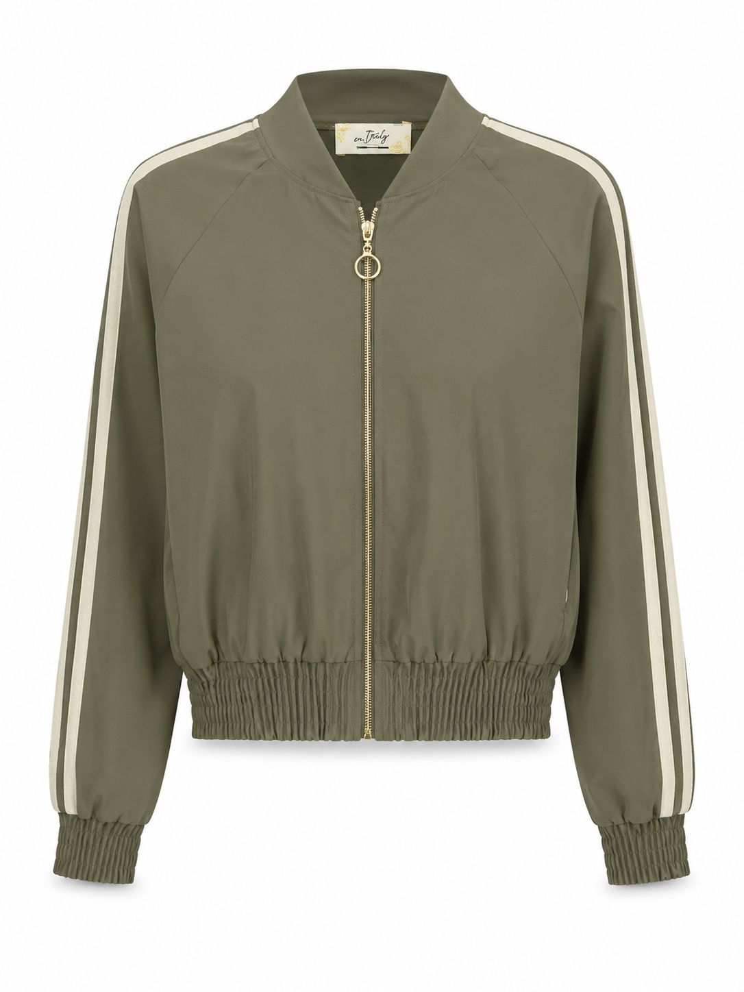 Olive Side Stripe Bomber Jogger Set