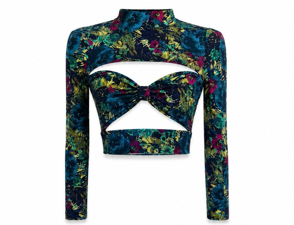 Teal Garden Cut Out Top By Pía