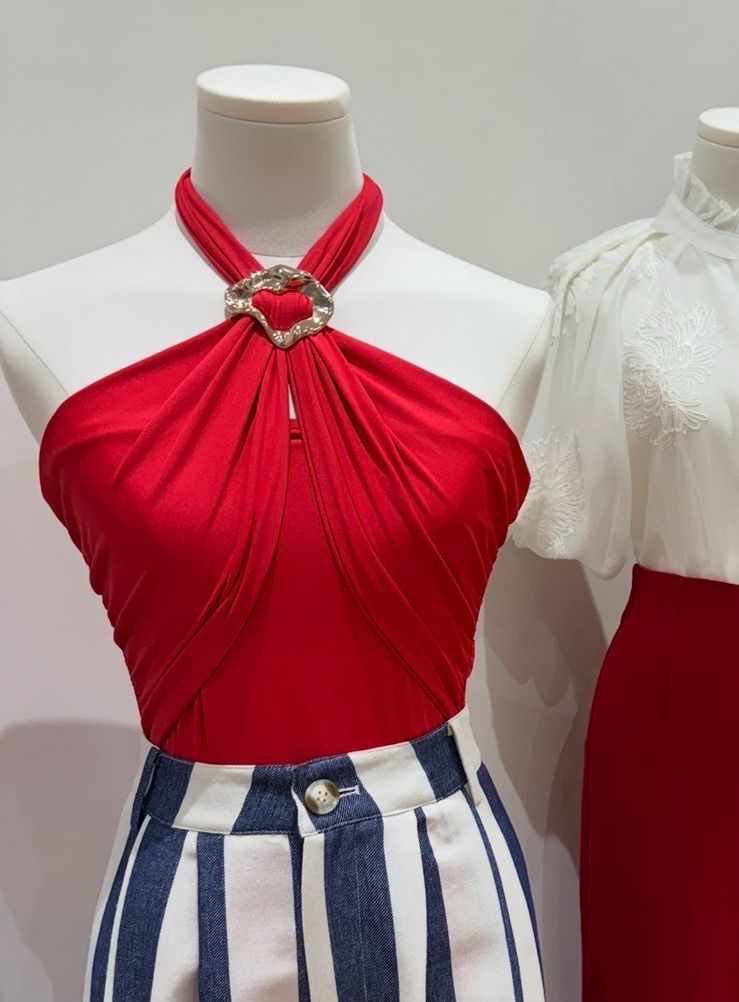 Red Halter Bodysuit (One-size)