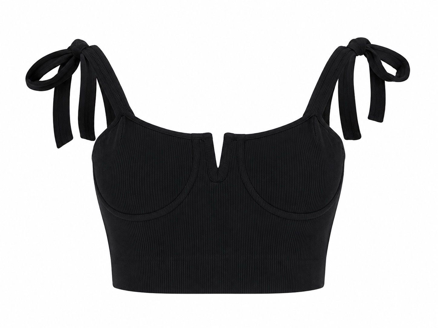 Black Ribbon Top (One Size)