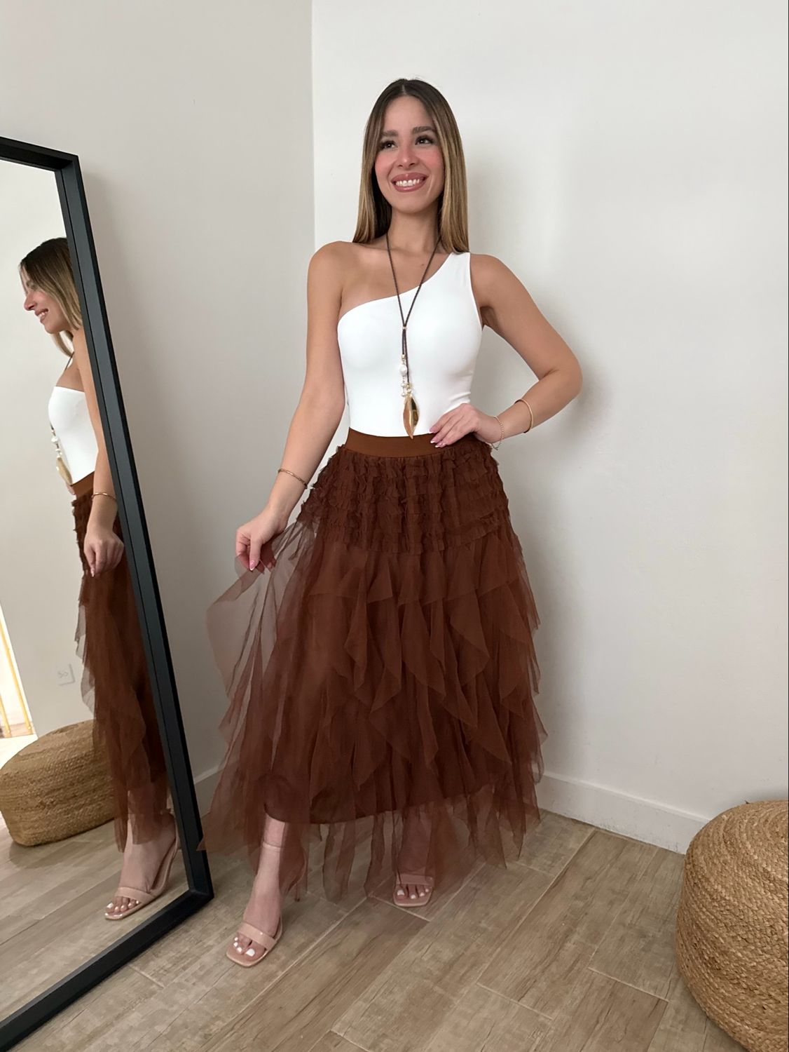 Mocha Tulle Dream Skirt One Size
