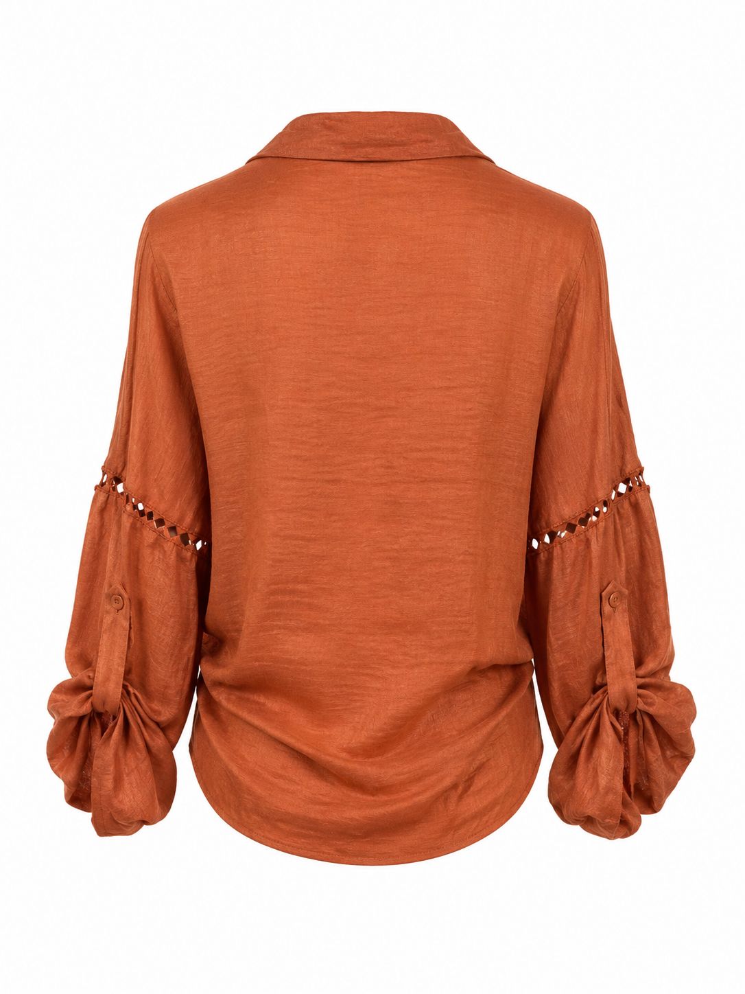 Terracotta Tie Front Blouse ( One Size)