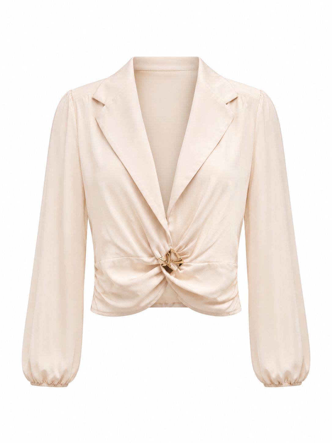 Vanilla Draped Buckle Blouse