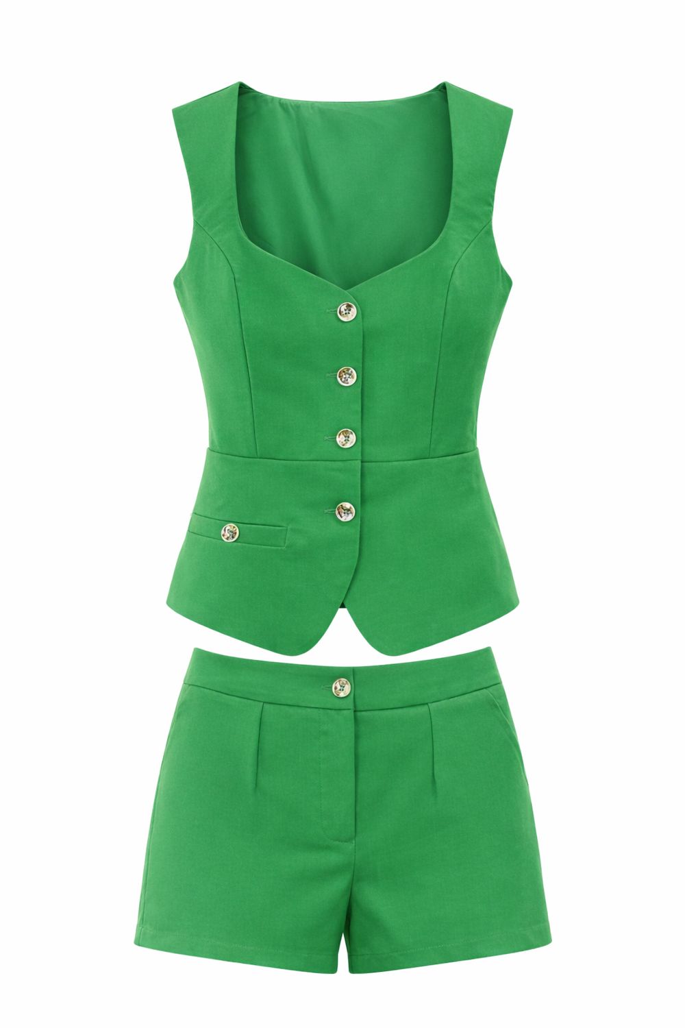 Kelly Green Vest & Short Set
