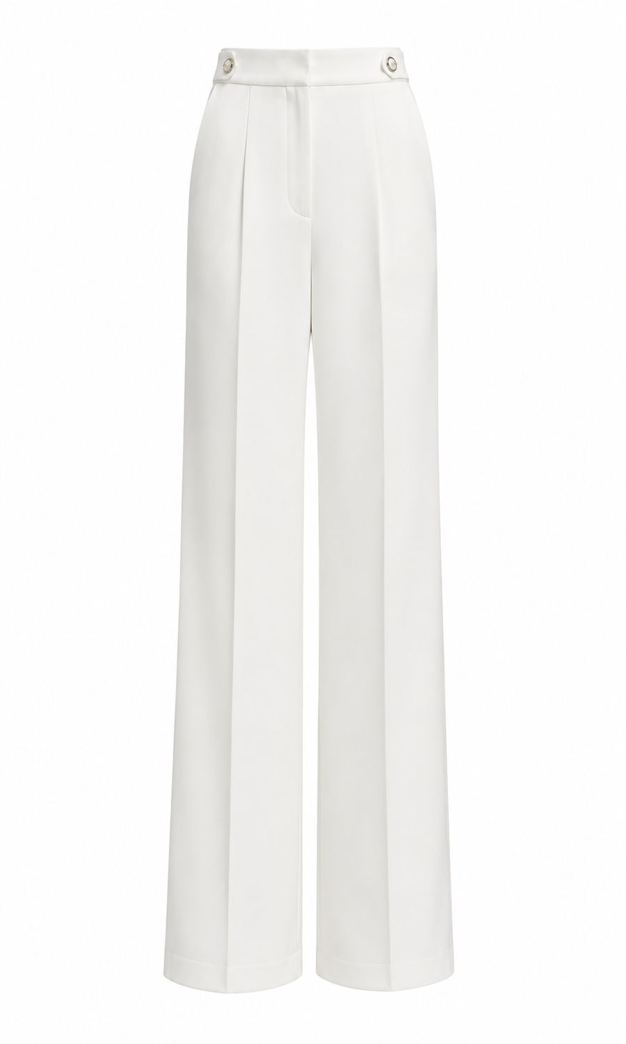 White Silver Button Pant