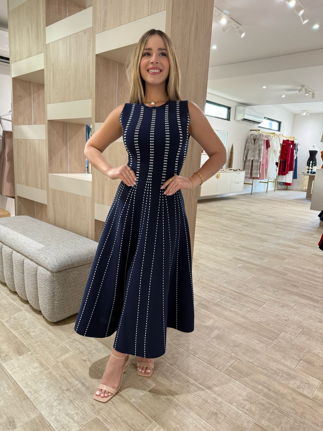 Navy Sweater Midi Dress