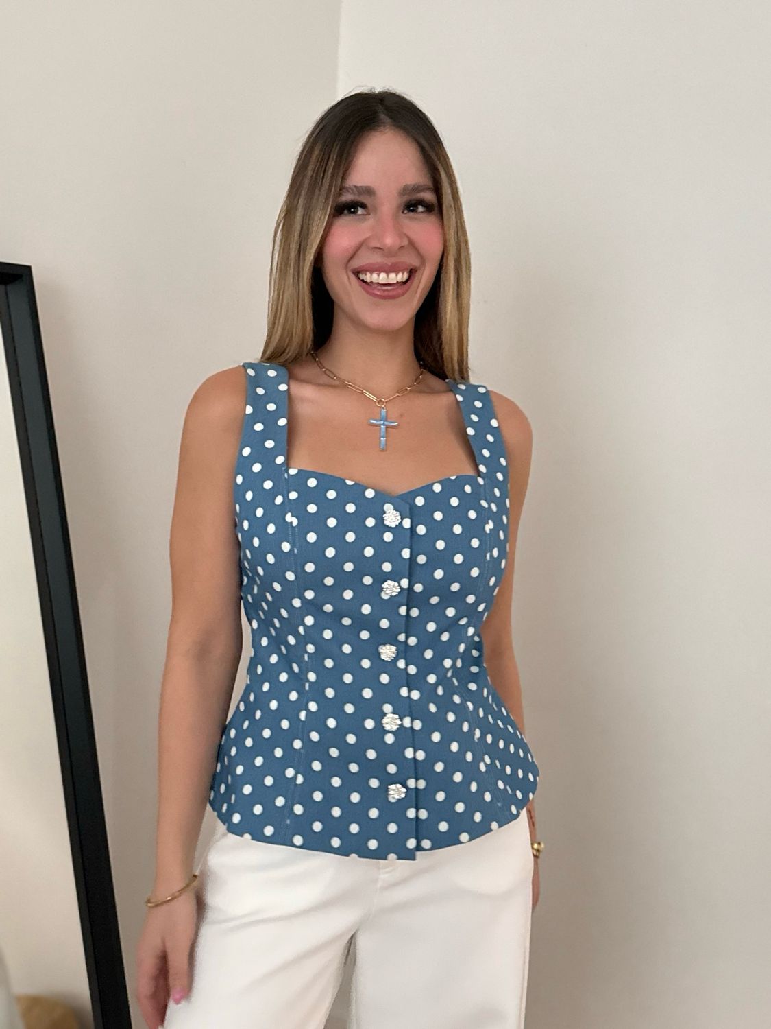 Bluebell Polka Dots Peplum Blouse