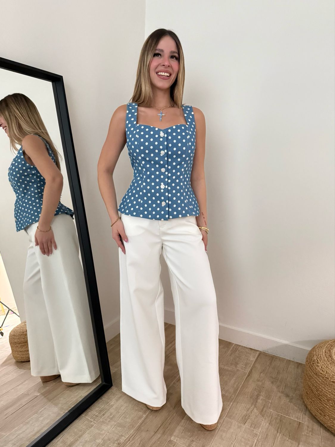 Bluebell Polka Dots Peplum Blouse