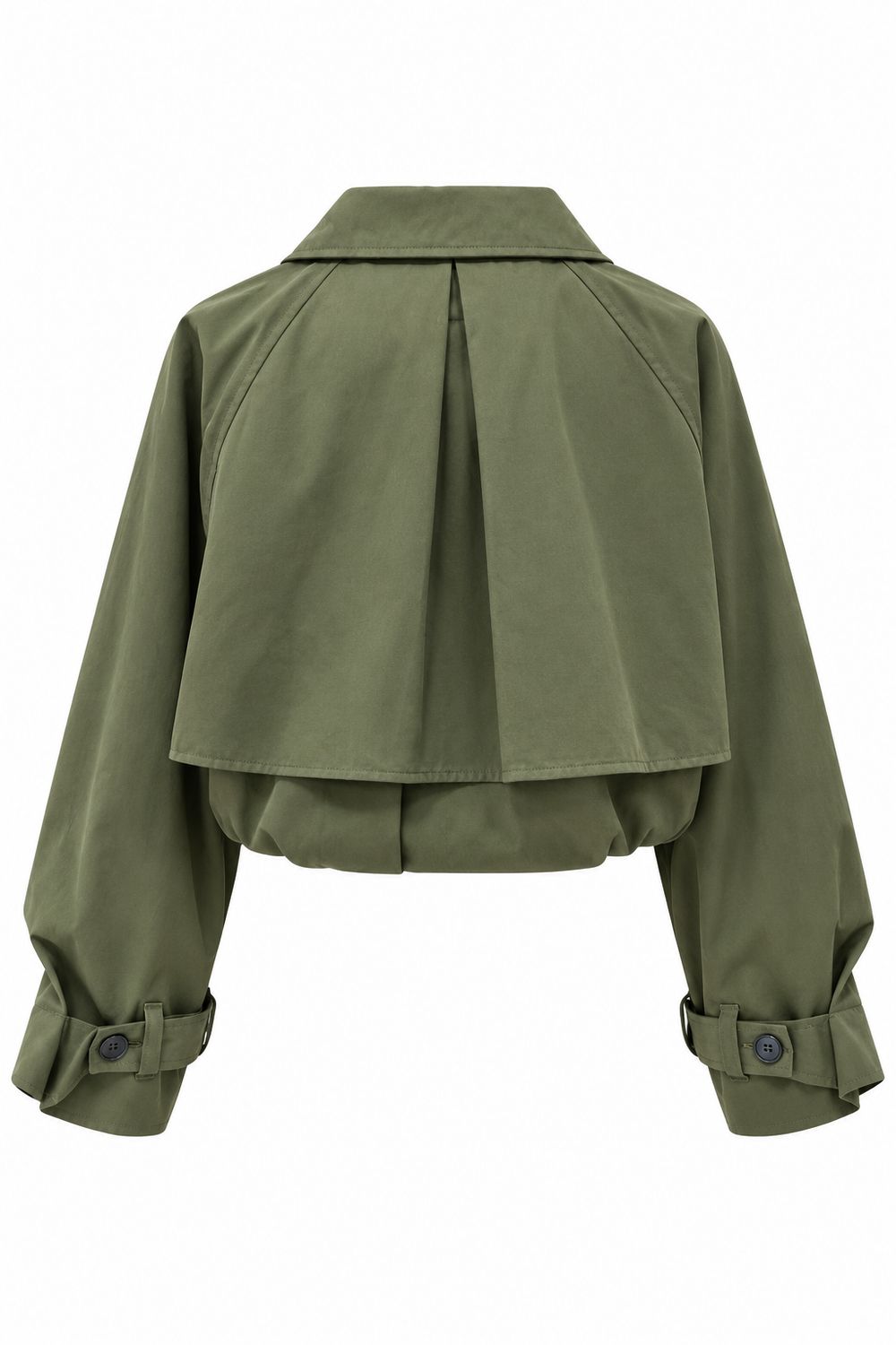 Olive Cropped Trench Jacket