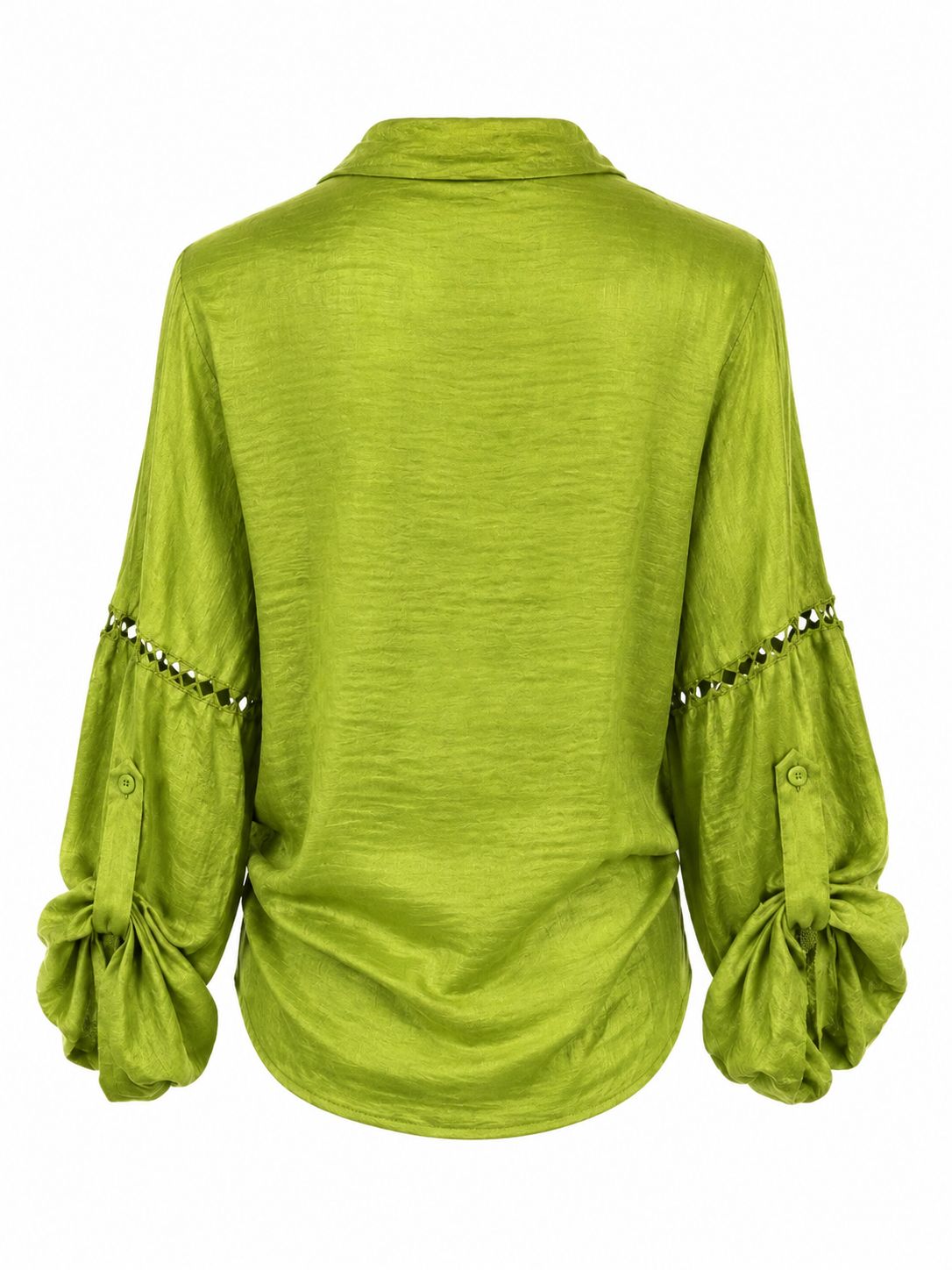 Dark Chartreuse Tie Front Blouse ( One Size)
