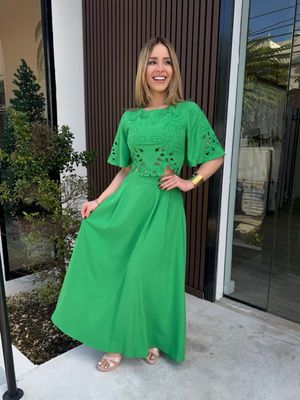 Costa Amalfi Green Top & Skirt Set