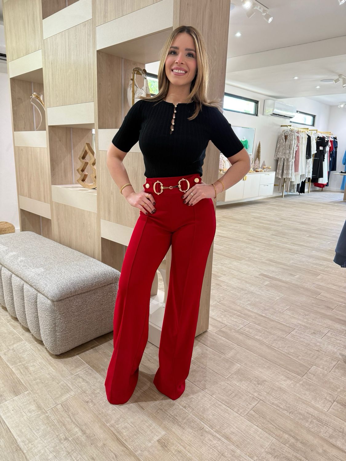 Red Valentine Highwaisted Pant