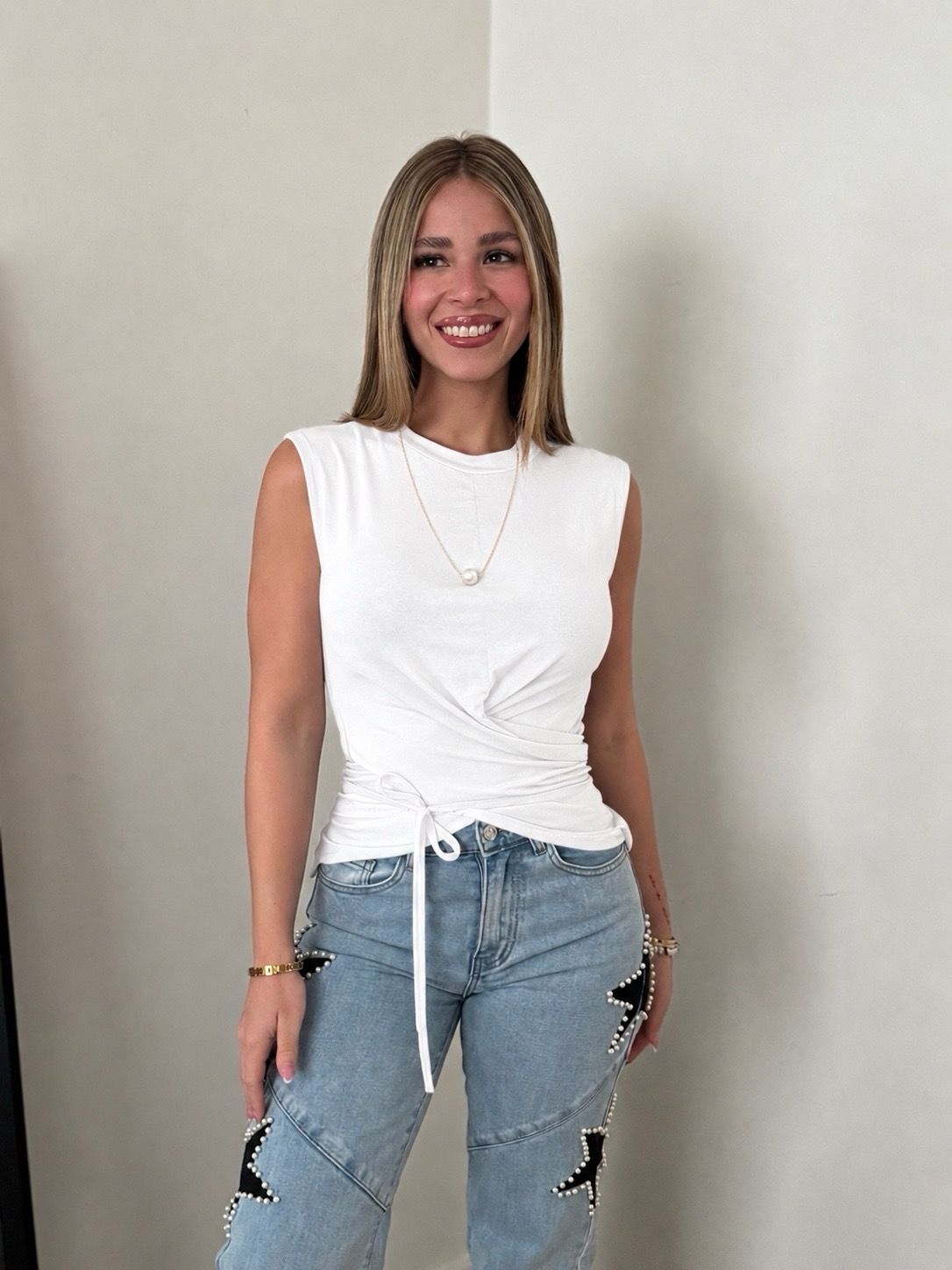 White Wrap Around Blouse