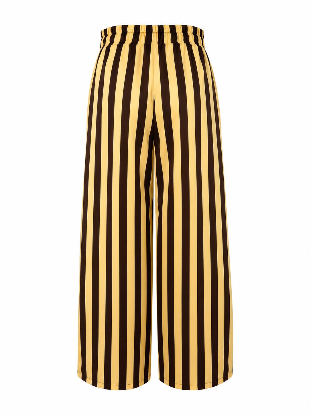 Butter Yellow/ Mocha Stripes Barrel Pants