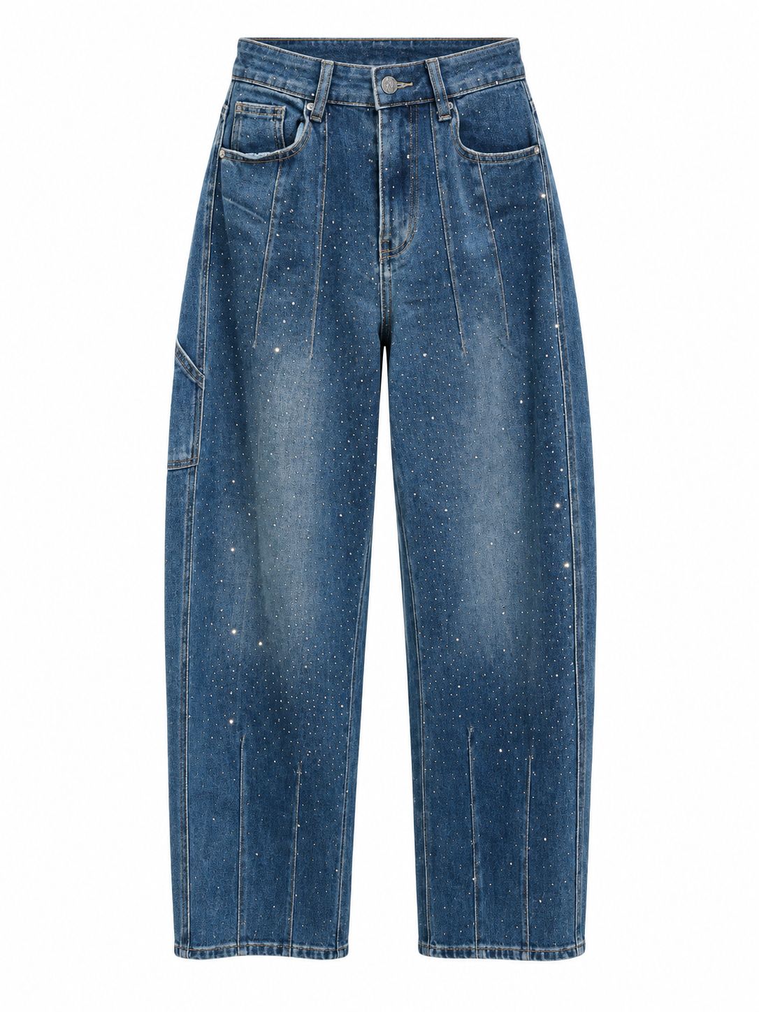 Rhinestone Barrel Jean
