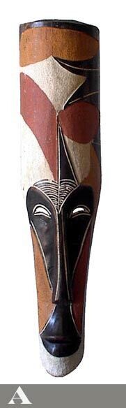 masque Fang long décoratif. Gabon