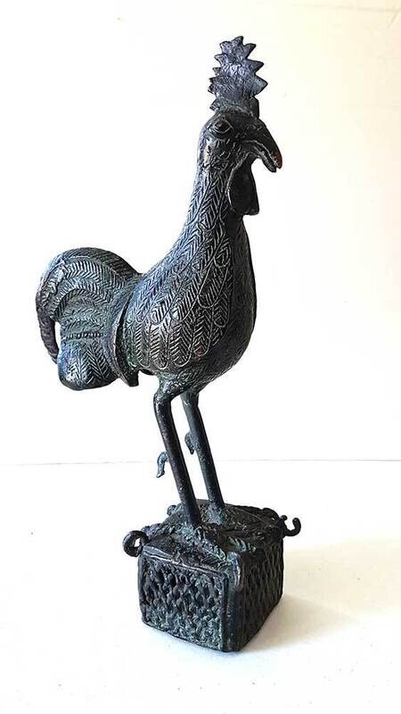 Coq de bronze Okpa - Ancien royaume du Benin - Nigeria