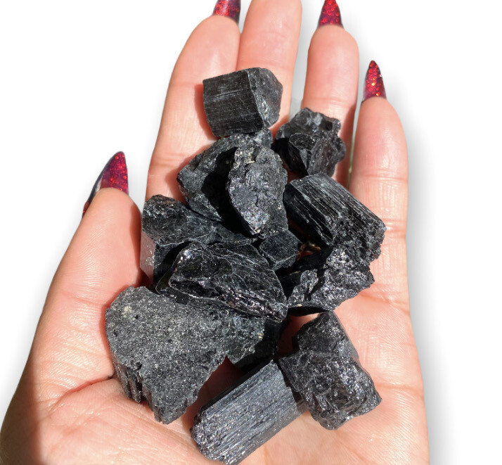 Raw Black Tourmaline Tumbles