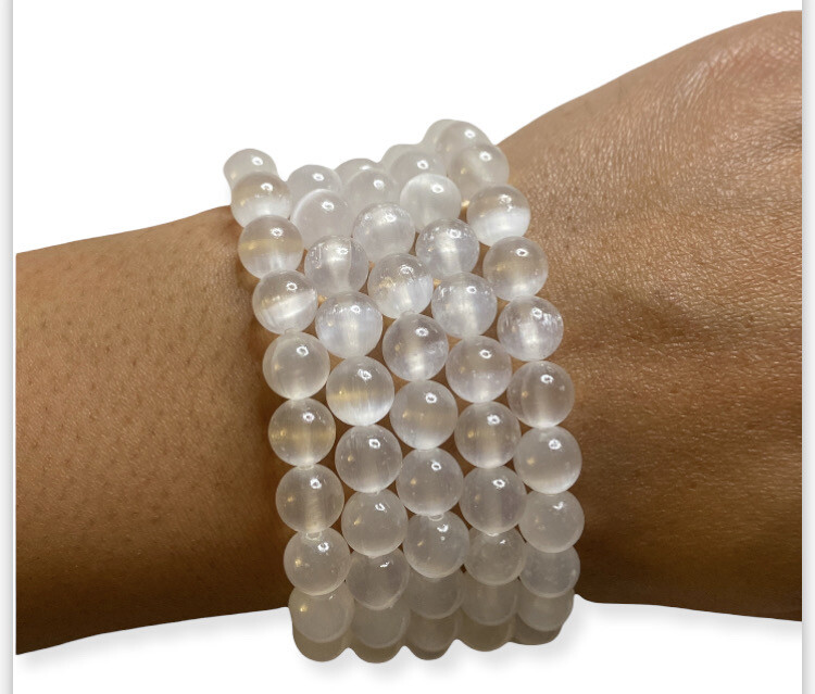 Natural Selenite (Satin Spar) Crystal Bracelets