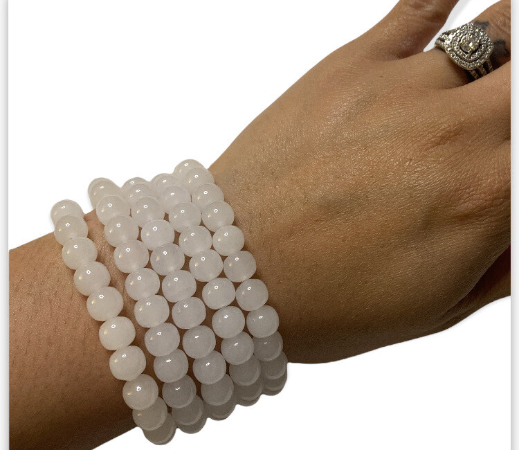 Natural White Jade Crystal Bracelets