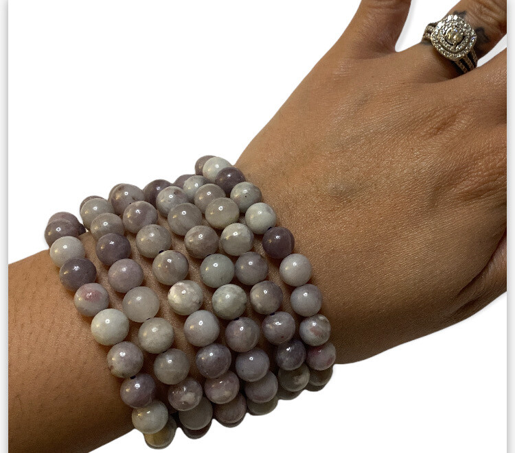 Natural Pink Tourmaline Crystal Bracelets