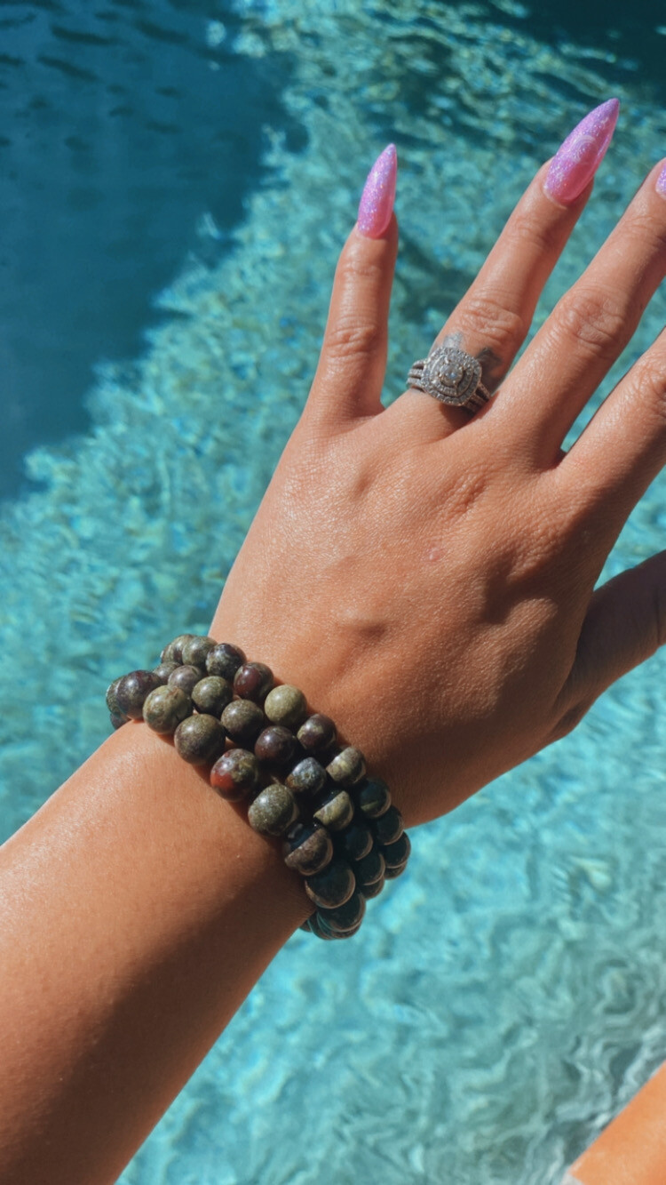 Natural Bloodstone Crystal Bracelets